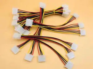 5PCS 4Pin IDE Power Cables 4Pin Molex Male to 3 Molex IDE Female Power Supply Splitter Adapter Cable for BTC Mining