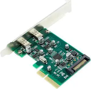 dual USB-C USB 3.1 Type-C PCI express Card pcie pci-e 4x to Type C adapter SuperSpeed 10Gbps riser card adaptator