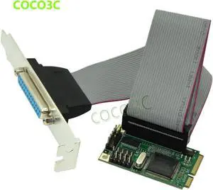 Chip MCS9901 mini PCI-e 1 Parallel IEEE 1284 Controller card mini PCI express to DB25 printer LPT port adapter for mini ITX