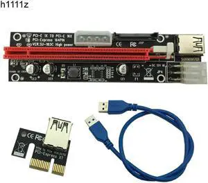 4pin 6pin SATA Power Supply PCI-Express Riser Card 60cm USB 3.0 Data Cable 1x to 16x Riser for Antminer Bitcoin Miner Mining