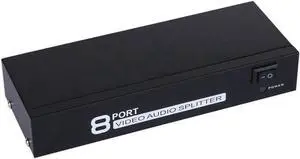 AV Splitter DVD HDTV RCA Video Splitter Box 1 to 8 out 3RCA Distributor 1 in 4 RCA Audio Video AV Adapter not Switch