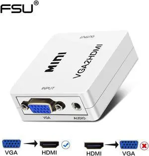 Quality VGA to HDMI Output 1080P Cable Converter Adapter for HD Audio TV AV HDTV PC