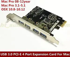 Super-Speed 4 Ports USB 3.0 PCIe PCI Express Expansion Card for PCI-E x1/x4/x8/x16 Computer PC