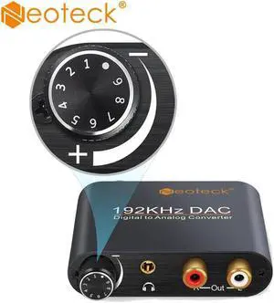 Digital To Analog Audio Converter Optical Coaxial Toslink To Analog RCA 3.5mm Jack Adapter With Volume Control For AV Amp