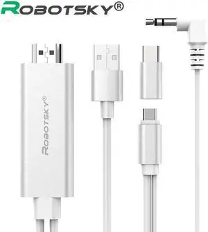 2 In 1 Type C and Micro USB To HDTV TV HDMI Adapter Digital AV Cable For Samsung Xiaomi Android Phone with Audio USB Cable