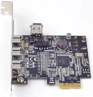 PCI-E to 1 Port Internal 1394a + 3 Ports External 1394b FireWire Controller Card PCI-E to 1 Port Internal 1394a + 3 Ports External 1394b FireWire Controller Card