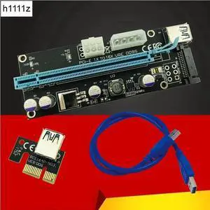 Computer Cables Connectors PCIE Riser PCI E 16x/x16 Riser for Video Card Cable USB 3.0 6 pin Molex 4Pin SATA Power Mining