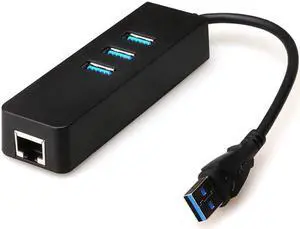 Aomoproing 3 Port USB 3.0 Hub Gigabit Ethernet Adapter USB 3.0 to RJ45 1000Mpbs Lan Network Card