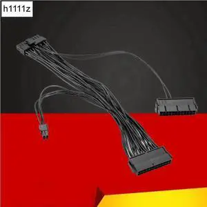 ATX Mining 30cm 24 Pin Dual PSU Power Supply Extension Cable for Computer Adaptor Cable Connector for Miner Mining 24Pin 20+4pin