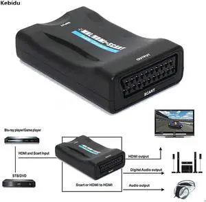 HDMI To Scart Converter AV signal adapter converter Connector HD Receiver For Old TV 1080P
