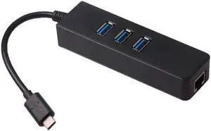 Aomoproing 3 Port USB 3.0 Hub Gigabit Ethernet Adapter USB 3.1 Type C to RJ45 1000Mpbs Lan Network Card