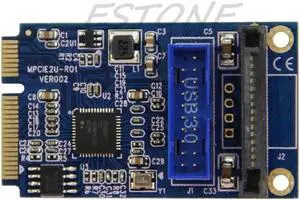 Mini PCI-E to USB Adapter / PCIE to Dual 19Pin SATA USB3.0 Mini Expansion Card