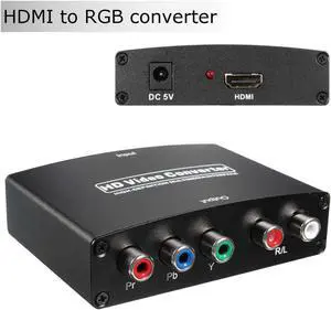 1080P HDMI to RGB Component 5 RCA YPbPr Video + R/L Audio Converter Adapter TV PC
