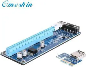 USB3.0 PCI-E PCI Express 1x to 16x Extender Riser Card Adapter SATA Power Cable