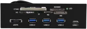 Aomoproing STW 3125 Card Reader 5.25 inches Multifunction Internal Card Reader Dashboard PC Front Panel supports M2 MSO SD MS XD CF card