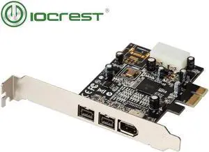 Aomoproing IOCREST PCI Express 3 Port Firewire 1394B & 1394A PCIe 1.1 x1 Card TI XIO2213B Chipset