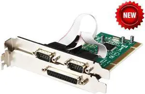 Aomoproing Combo 2 DB-9 Serial (RS-232) + 1 DB-25 Parallel Printer (LPT1) Ports PCI Controller Card 9865 chip Industrial Multiport Serial