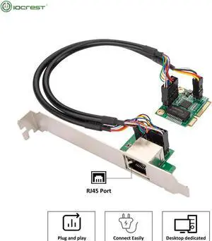 Aomoproing Mini PCIe 1000Mbps Gigabit Network Adapter with 1 Port 10M/100M/1000M MPCIE Ethernet Card RJ45 LAN Controller Card