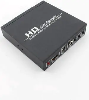 SCART+HDMI to HDMI Converter Video Signal Adapter Support HD 1080P/720P for Smart TV PC Laptop Projector
