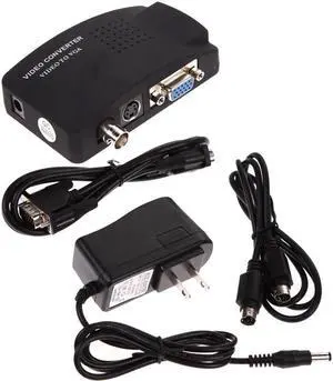 DVD DVR Camera TV BNC S-Video VGA Input to VGA Output PC Converter Adapter Image-zing PAL/NTSC auto-detective