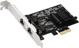 2.5G Base-T PCIe Network Adapter Card Dual Port RJ45, PCIe to 2.5 Gigabit Ethernet Network Adapter for Gaming/Office, For Windows 11/10/8/7, Windows Server 2022/2019/2016, Linux