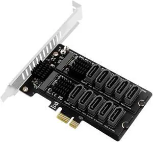 Aomoproing M. 2 SATA To Pcie Riser Card Dual Disk Array Card Raid Adapter Card+2XM.2 SATA To SATA 3.0 6Gbps 10Port Expansion Card