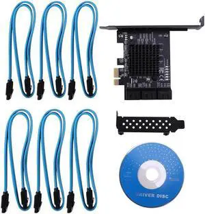 Aomoproing 6-Port SATA III PCIe Card, PCIe SATA III Controller Card to 6GB/S Internal Adapter Converter PCI SATA 3.0 Expansion Card Aomoproing 6-Port SATA III PCIe Card, PCIe SATA III Controller Card to 6GB/S Internal Adapter Converter PCI SATA 3.0 Expansion Card