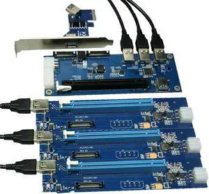 Aomoproing PCIe 1 to 4 PCI express 16X slots Riser Card PCI-E 1X to External 4 PCI-e slot Adapter PCIe Port Multiplier Card Shipping Aomoproing PCIe 1 to 4 PCI express 16X slots Riser Card PCI-E 1X to External 4 PCI-e slot Adapter PCIe Port Multiplier Card Shipping