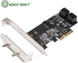Aomoproing Internal 4 Port Non-Raid SATA III 6GB/S with M.2 B-Key 22x42 Pci-E X4 Controller Card for Desktop PC Support SSD and HDD