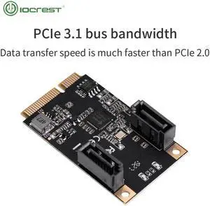 Aomoproing 2 Port SATA III Full Height Mini PCIE 3.0 gen3 high speed Controller Card