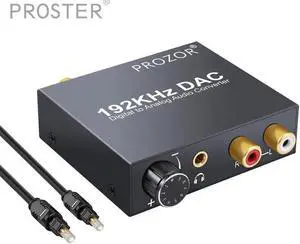 192kHz DAC Converter Digital Optical Coaxial Toslink to Analog L/R RCA 3.5mm Jack Audio Converter Adapter With Volume Control