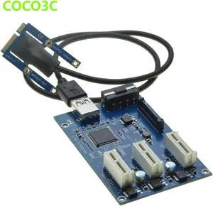 Aomoproing Mini PCIe 1 to 3 PCI express 1X slots Riser Card Mini ITX to external 3 PCIe slot adapter PCI-e Port Multiplier Card
