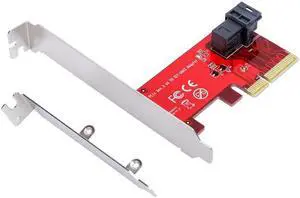Aomoproing PCIe 4X NVMe U.2 SSD Adapter PCI-Express to SFF-8643 with SFF-8639 Gen3/4 MiniSAS Cable UEFI WIN10 Support PCIE3.0