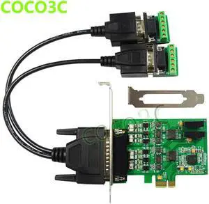 Aomoproing PCI express 2 ports Serial RS422 RS485 card PCI-e to Dual RS-422 RS-485 adapter PCIe Industrial I/O Card + low profile bracket