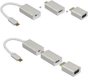 All in 1 Usb C 3.1 Type C To Mini Displayport Dp Adapter Support 4k Male To Female Hdtv Converter Cable VGA HDMI for Macbook Pro