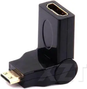 10pcs Black Mini HDMI Male to Female 90 Angle Adapter Converter for HDTV Projector Universal HDMI 1.4