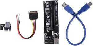 USB 3.0 PCI Express Extender Riser Card Adapter Graphics Board PCI-E SATA 15Pin to 4pin Power Cable for BTC Mining Extract 30cm