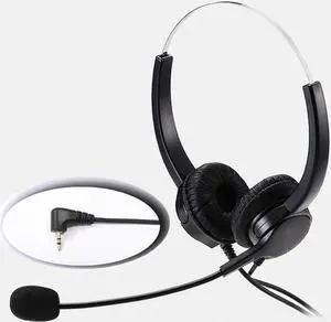 Aomoproing 2.5mm plug Lightweight Headphone with MIC microphone call center headset anti-noise earphone for Panasonic Phones home office