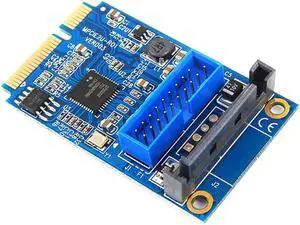 Mini PCIE to USB 3.0 19 pin Expansion Card Riser Adapter SATA Power Mini PCI Express to Dual Ports USB Front Panel Socket Raiser