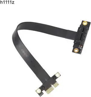 Left Angled PCIe 3.0 x1 to x1 Extension Cable EMI Shielding 8Gb/ps High Speed PCI Express 1x Riser Card Extender Ribbon PC Cable