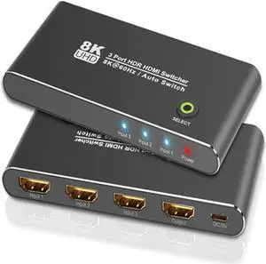 8K 3 Port HDMI-compatible Switch 3x1 Switch 48Gbps Directional 3 in 1 Out Ultra HD 8K@60Hz 4K@120Hz Selector Boxes for PS5 Xbox