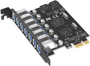 USB 3.0 PCI E Expansion Card Adapter 7 Ports USB 3.0 Hub Adapter External Controller PCI E Extender PCI Express Card for Desktop