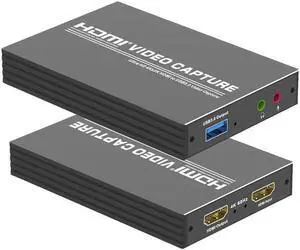 2.0 to USB3.0 Video Capture Card Dongle (Input 4K@60Hz MAX/Output 1080P@60Hz Max) with HDMI Stereo Audio Loopout for WiiU,Xbox 360/One,PS4,HDMI Camera,Game streaming, Video Conferencing,Live