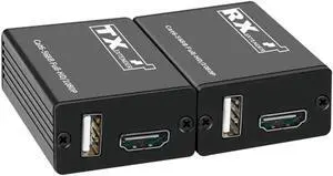 30M HDMI -compatible KVM Extender over sing cat6 cable HDMI-compatible to Rj45 Extender with 1 port usb for DVR powerUSB mouse