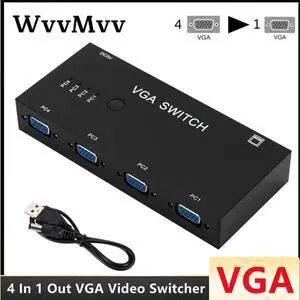 Switch 4 In 1 Out VGA Video Switcher Converter Box HD Signal Amplifier Booster Splitter Adapter For PC Monitor Projector