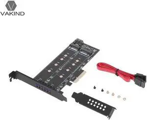PCI-E 4X to NGFF SSD Adapter Card B Key M Key M.2 NGFF NVME Dual Interface PCI Express PCIE Adapter Card with SATA Cable
