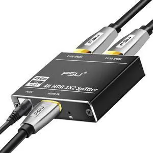 4K 2.0 HDMI Splitter Box Full HD 3D Video HDMI switch Connector Adapter 1 in 2 Out Amplifier Dual Display For HDTV DVD PS3
