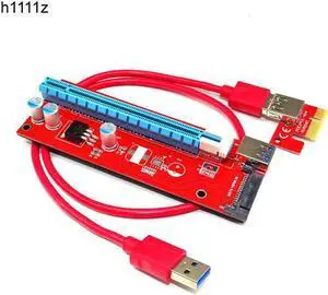 Red VER007S PCI Express PCIe Riser Card 1x to 16x PCI-E Riser Extender 60cm USB3.0 Cable 15Pin SATA for BTC Miner Mining Rig