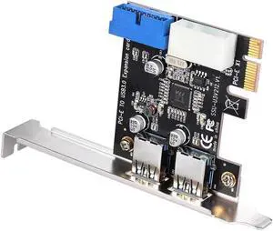 Super S2 USB 3.0 Ports PCI-E PCI Express Expansion Card Host Card with USB 3.0 19-pin Power Connector 4-pin IDE Power Connector