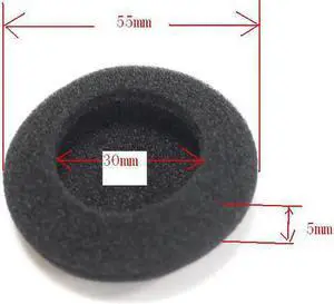 Aomoproing Linhuipad 100pcs 55mm Foam Ear Cushions headphone Earpads Durable Sponge Earpads for call center headphones